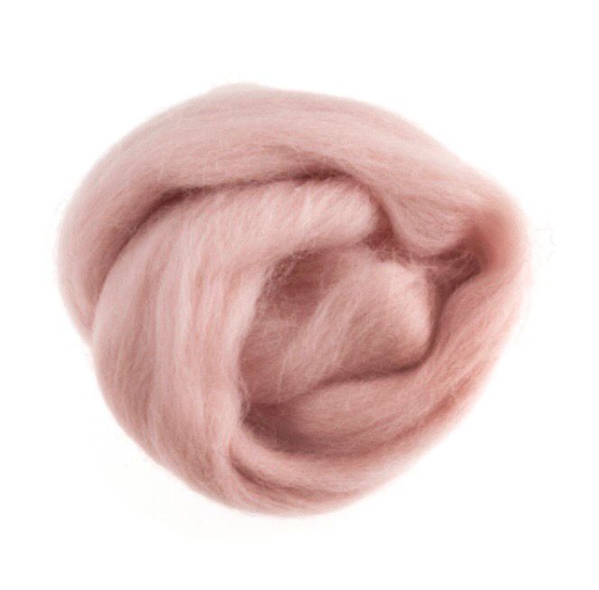 Natural Wool Roving-Powder Pink Natural Wool Roving-Powder Pink