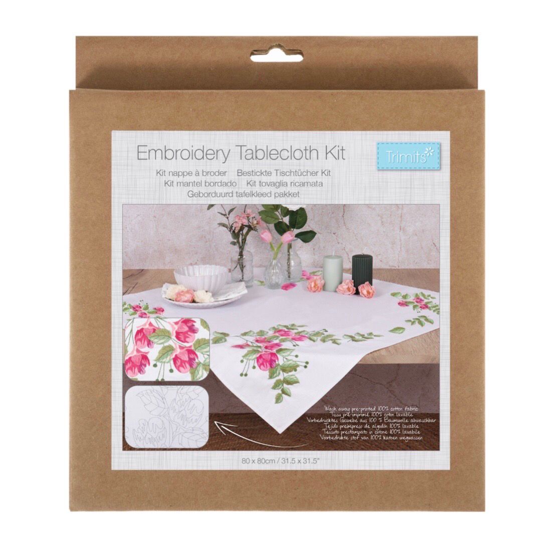 Embroidery Kit- Tablecloth- Floral Berries Embroidery Kit- Tablecloth- Floral Berries