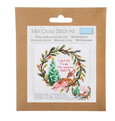 Counted Mini Cross Stitch Kit- Baby 1st Xmas Counted Mini Cross Stitch Kit- Baby 1st Xmas