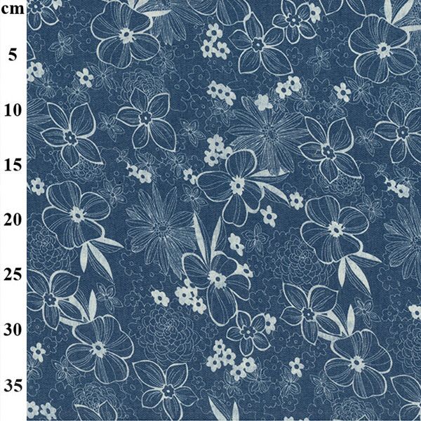 Lightweight Denim Print- Flowers