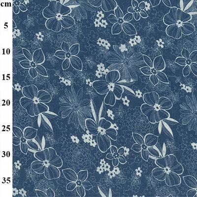 Lightweight Denim Print- Flowers Lightweight Denim Print- Flowers