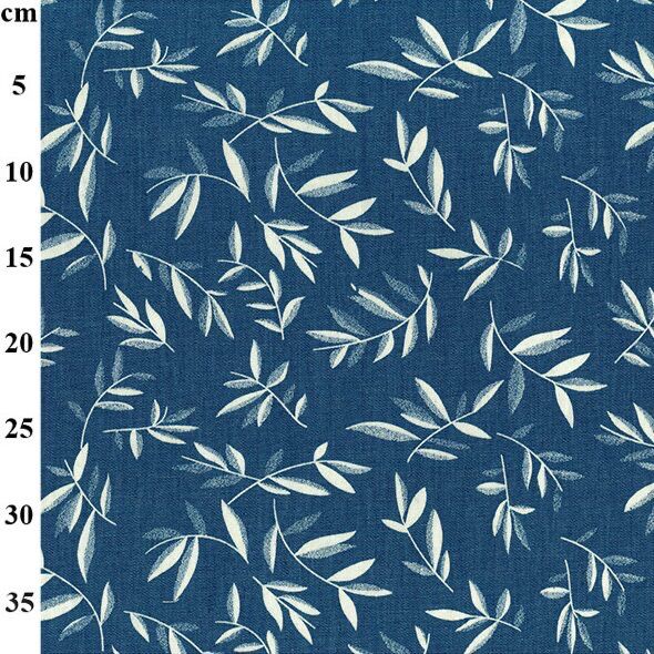 Lightweight Denim Print- Leaves