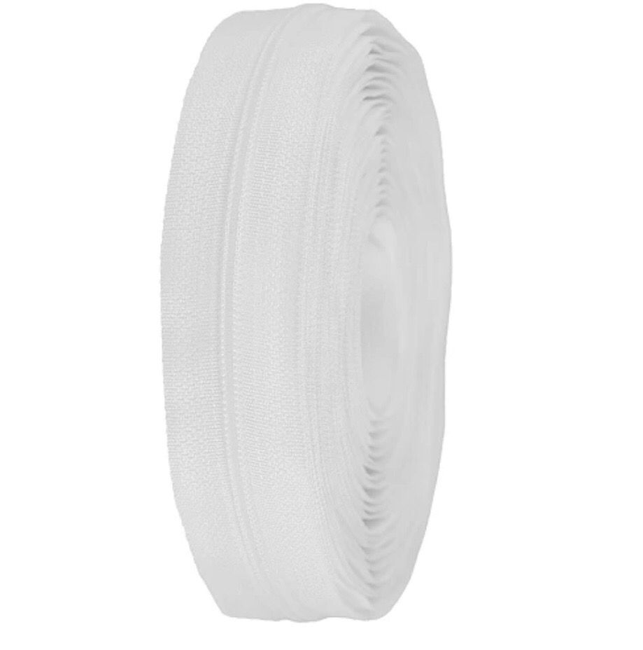 Continuous Nylon Zip 3mm- White