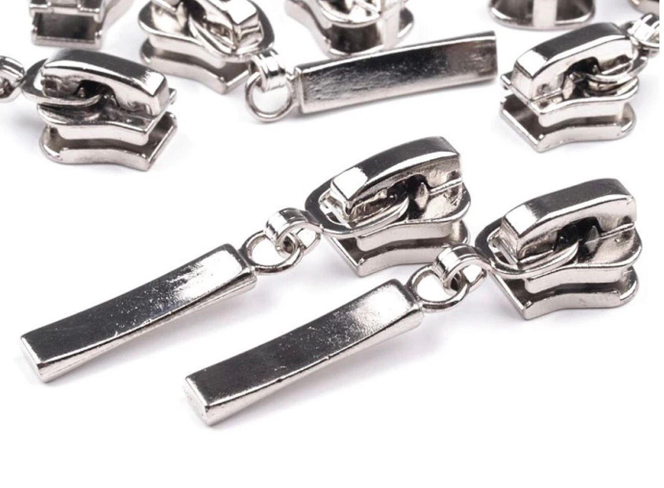 Sliders for Plastic 5mm Zip- Silver - Bar Puller