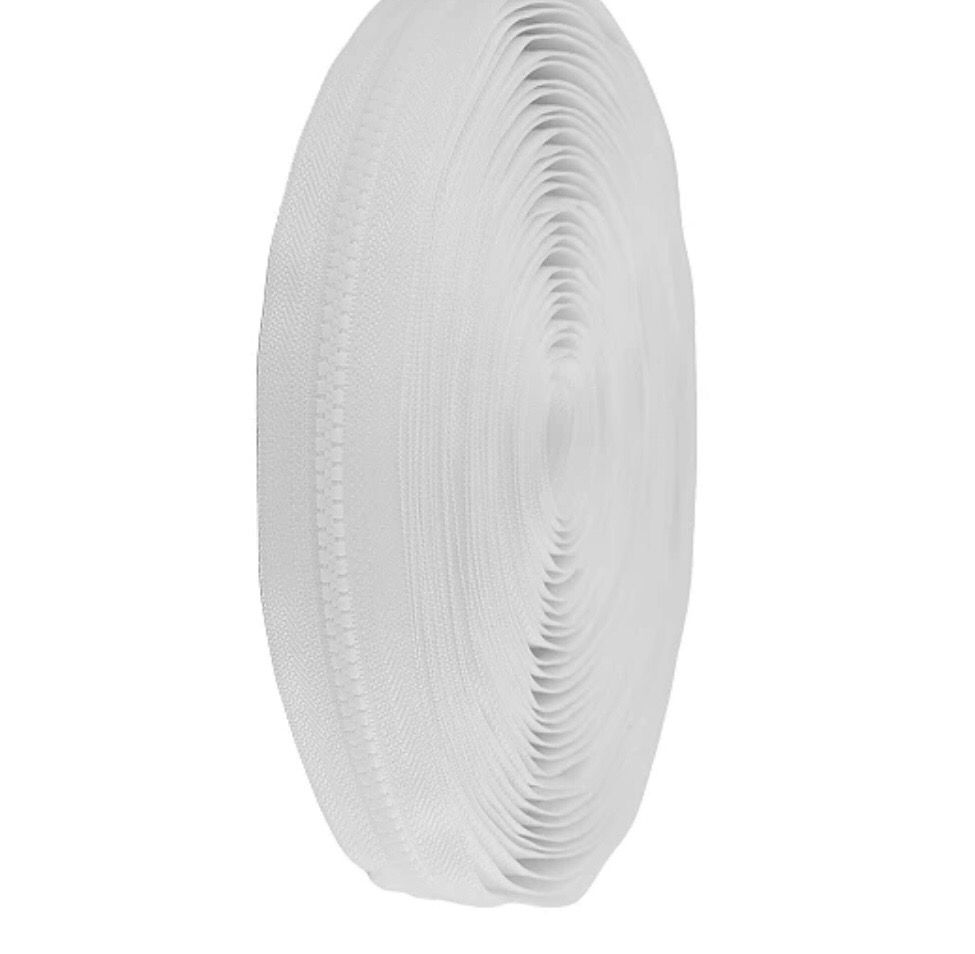 Continuous Plastic Zip 5mm- White