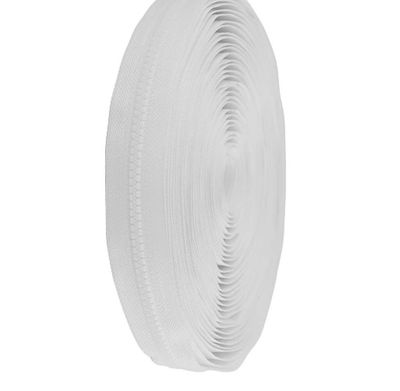 Continuous Plastic Zip 5mm- White Continuous Plastic Zip 5mm- White