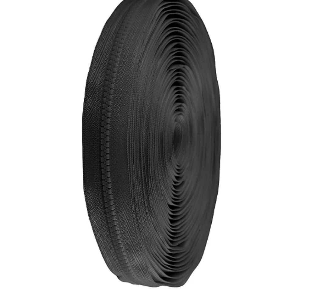Continuous Plastic Zip 5mm- Black