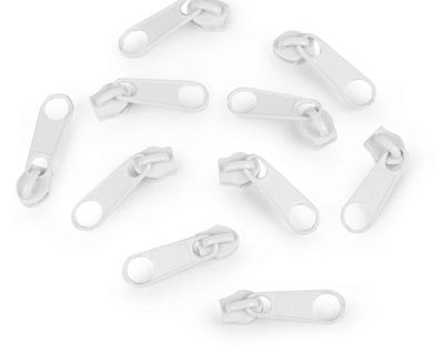 Sliders for Nylon 3mm Zip- White Sliders for Nylon 3mm Zip- White