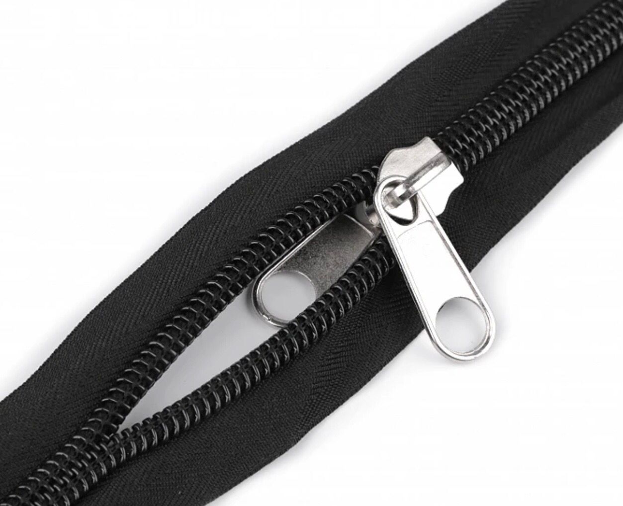 Tent Zipper width 10 mm, with double sided slider, length 195 cm- Black