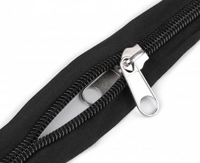 Tent Zipper width 10 mm, with double sided slider, length 195 cm- Black Tent Zipper width 10 mm, with double sided slider, length 195 cm- Black