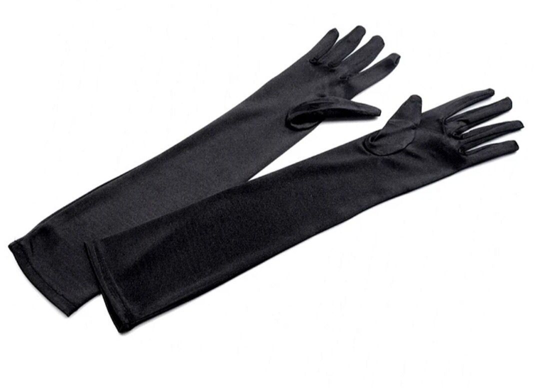Formal Satin Gloves- Black Formal Satin Gloves- Black