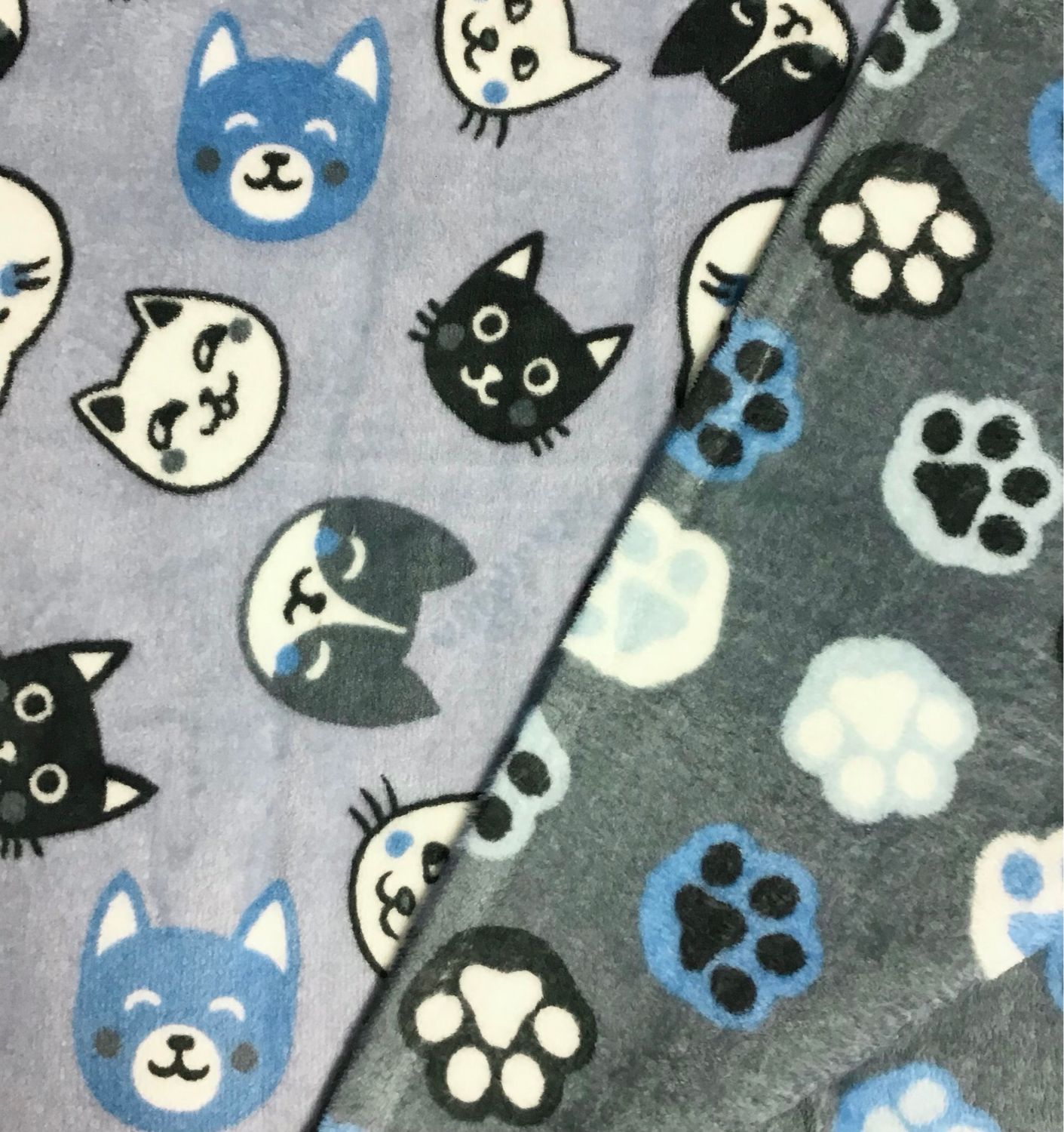 Cuddle Fleece- Double Sided- Cat Cuddle Fleece- Double Sided- Cat