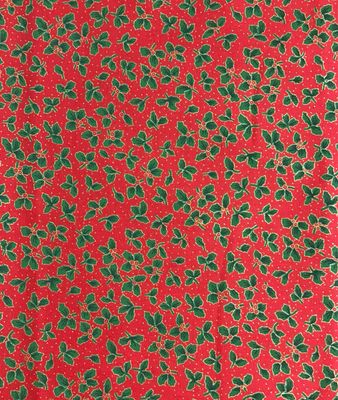 John Louden Christmas Fabric- Red/ Gold/ Holly