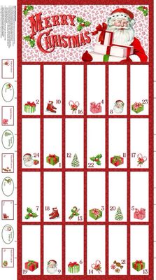 Vintage Christmas Advent Calendar Panel