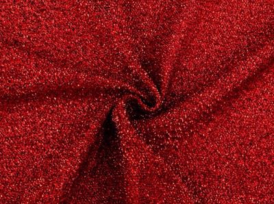 Decorative shimmering fabric with a metallic shiny surface- Red