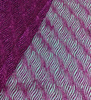 Cerise Glitter On Black Tulle