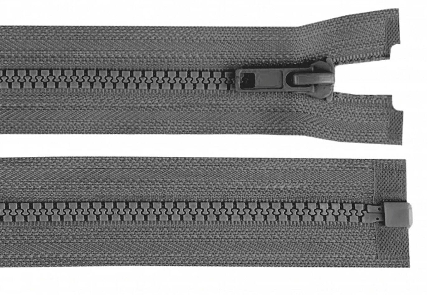 Plastic Open-end Zip 30cm - Steel Grey