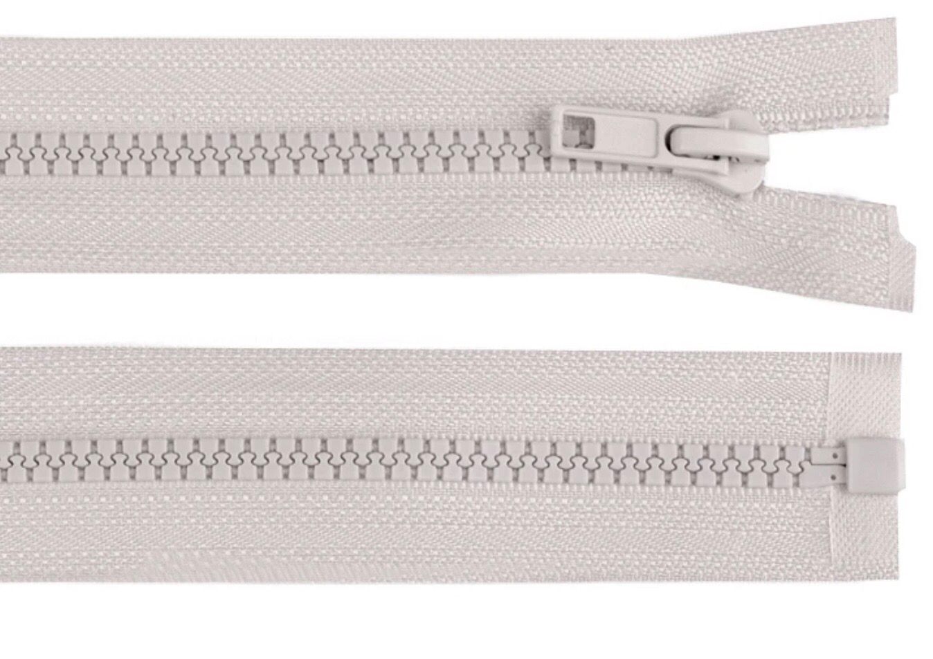Plastic Open-end Zip 50cm- Light Grey Plastic Open-end Zip 50cm- Light Grey