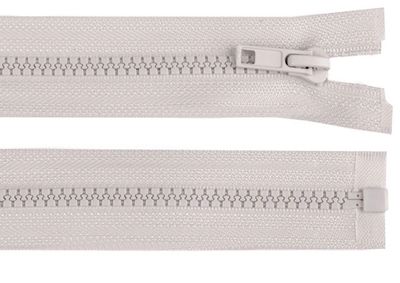 Plastic Open-end Zip 50cm- Light Grey