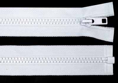 Plastic Open-end Zip 50cm - White