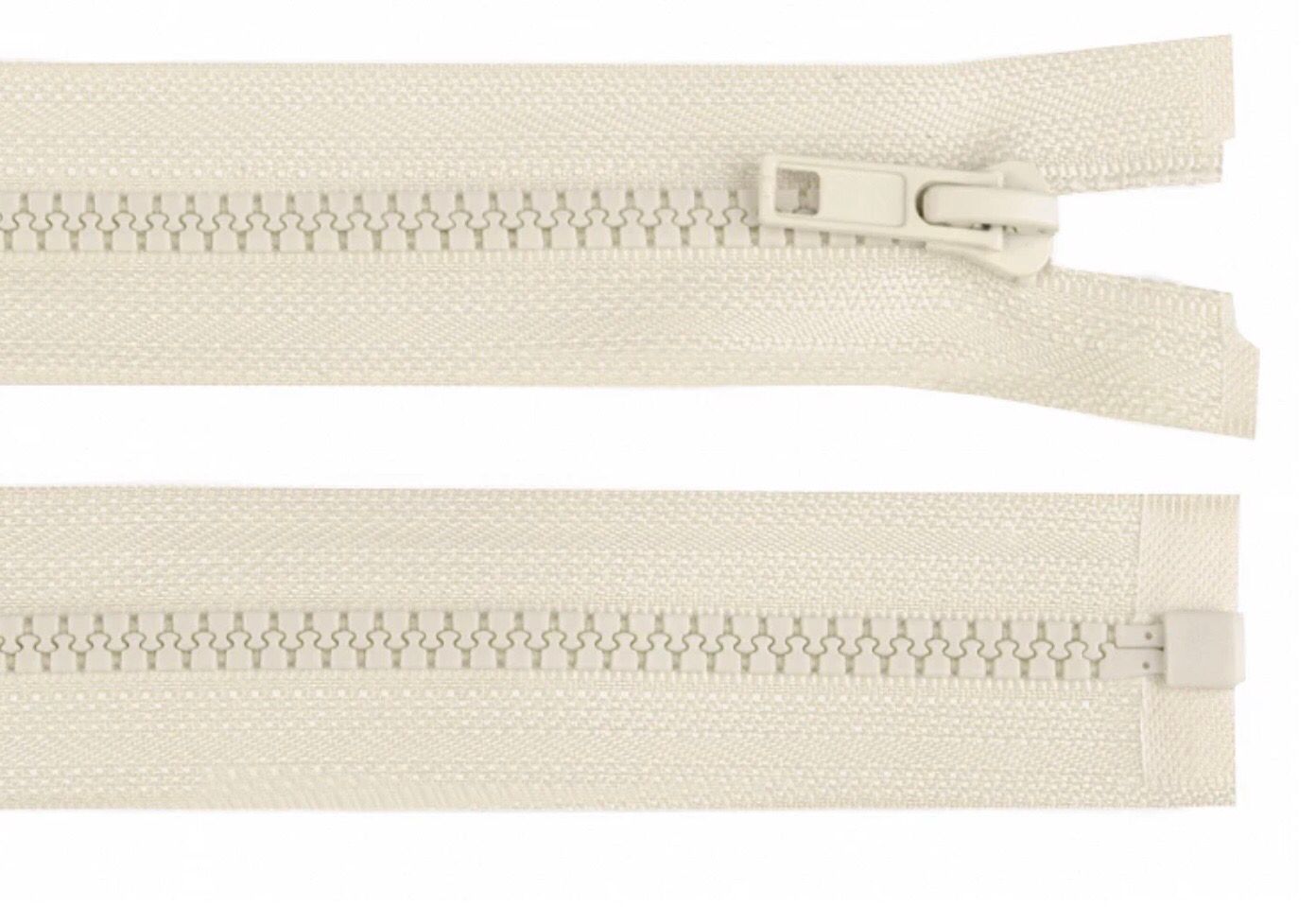 Plastic Open-end Zip 75cm- Light Cream