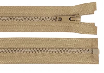 Plastic Open-end Zip 90cm - Natural Brown
