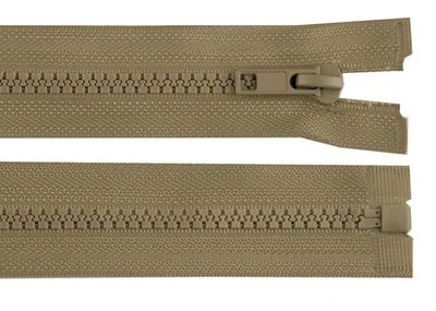 Plastic Open-end Zip 100cm- Green Khaki