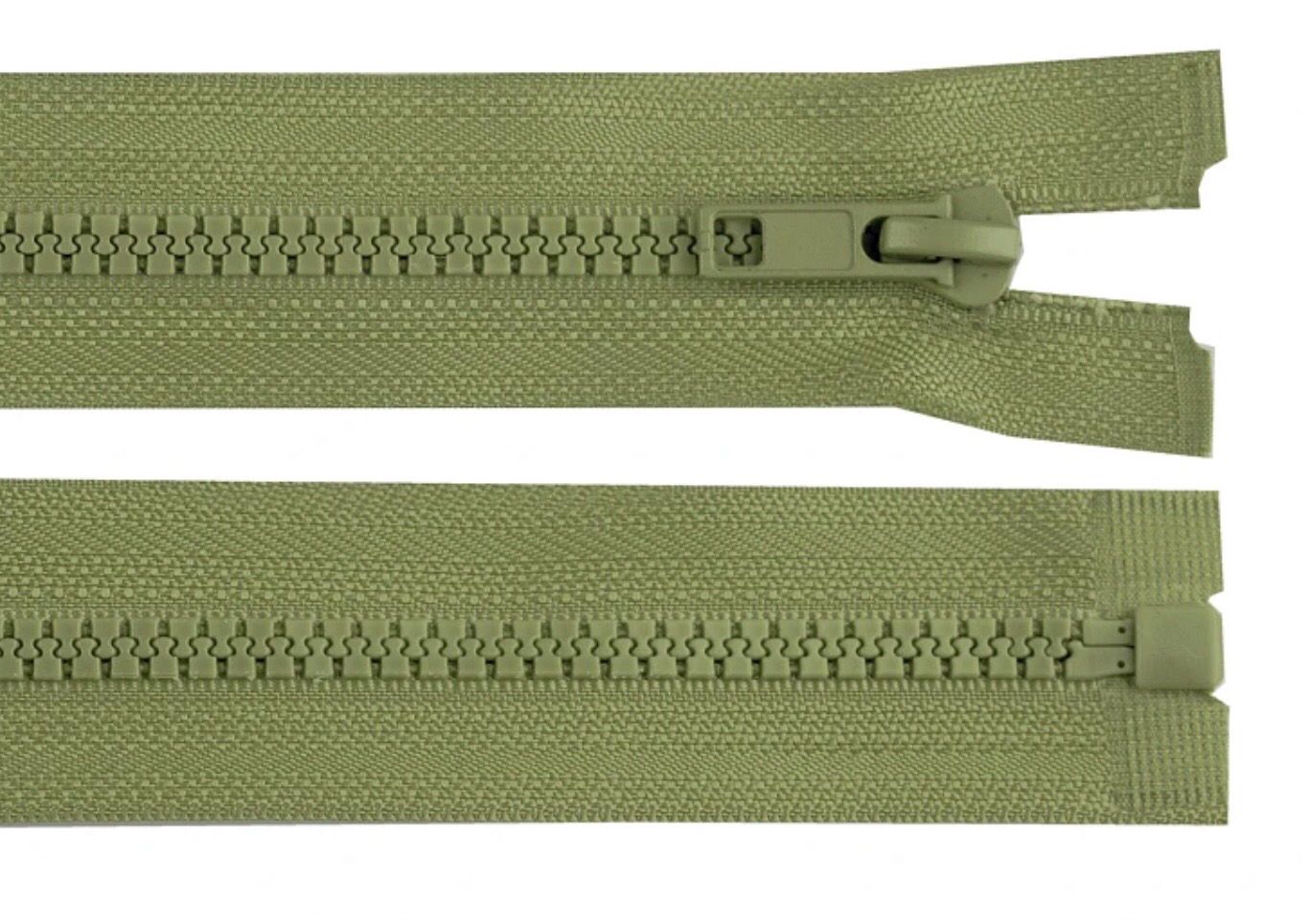 Plastic Open-end Zip 100cm- Greengrey