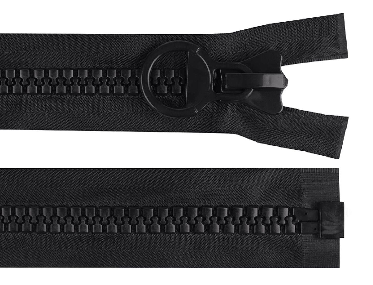 Extra Large Plastic Open-end Zip 80cm- Black Extra Large Plastic Open-end Zip 80cm- Black