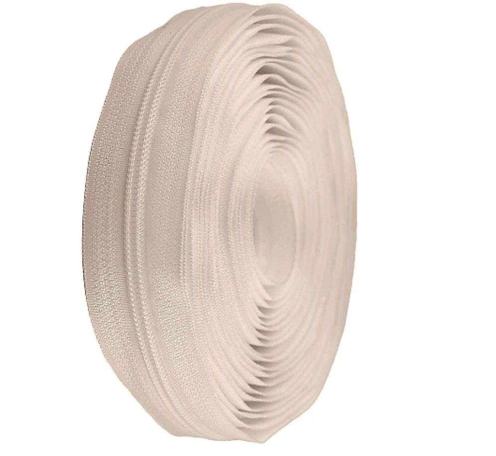 Continuous Nylon Zip 5mm- Cream