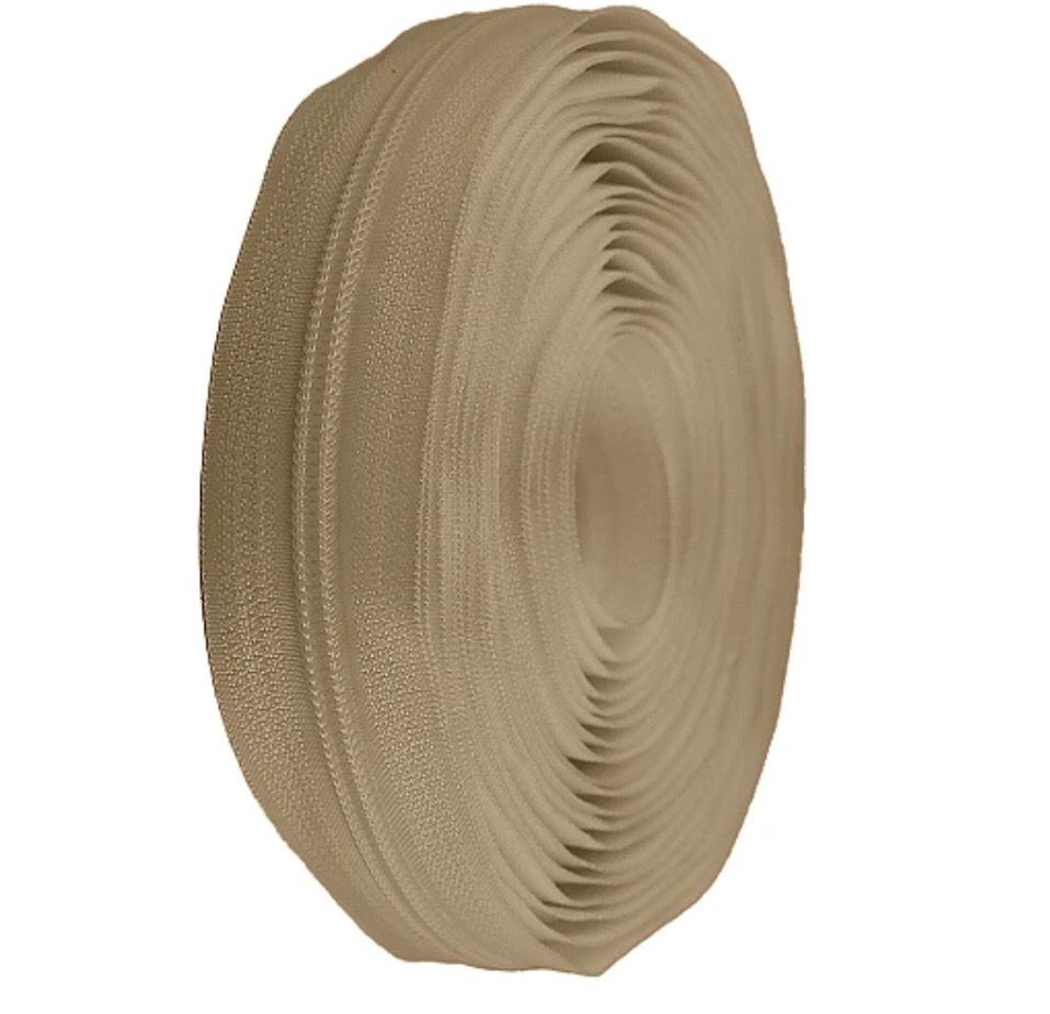 Continuous Nylon Zip 5mm- Natural Brown Continuous Nylon Zip 5mm- Natural Brown