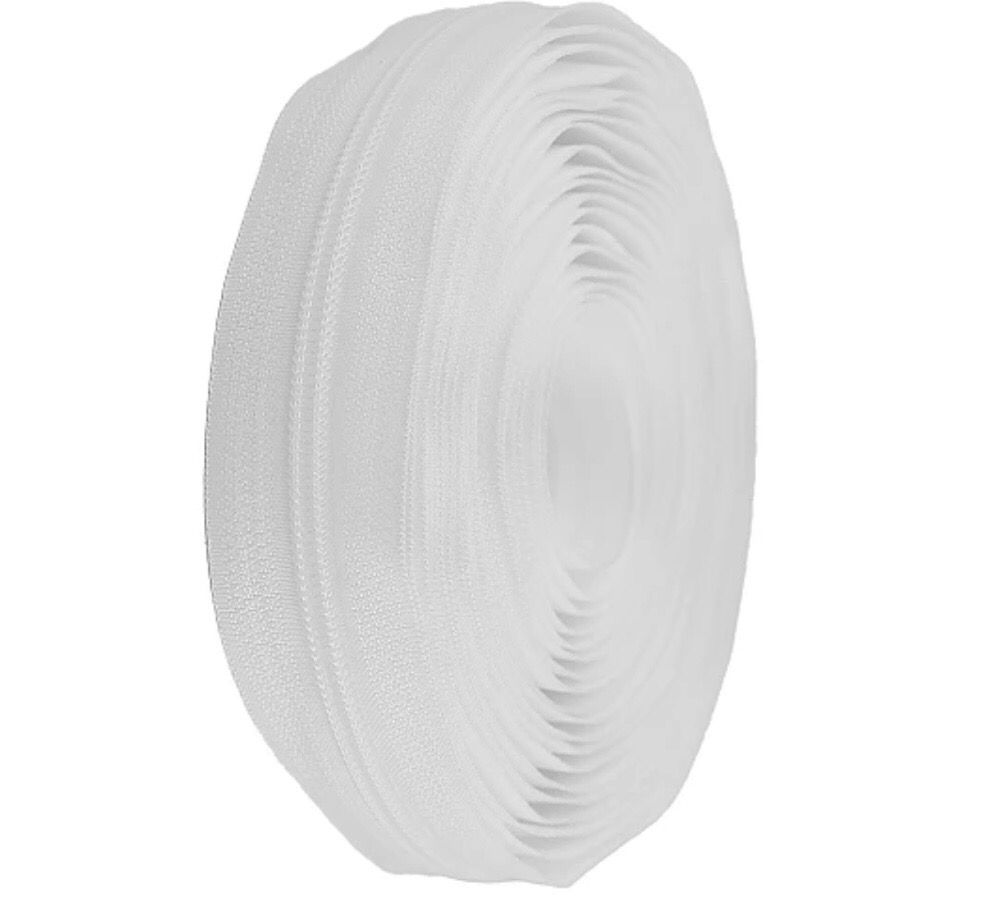 Continuous Nylon Zip 5mm- White