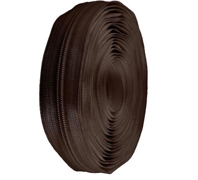 Continuous Nylon Zip 5mm- Chocolate Continuous Nylon Zip 5mm- Chocolate
