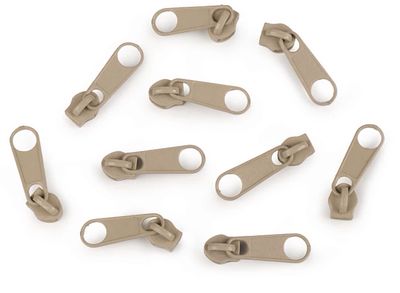 Sliders for Nylon 3mm Zip- Natural Brown Sliders for Nylon 3mm Zip- Natural Brown