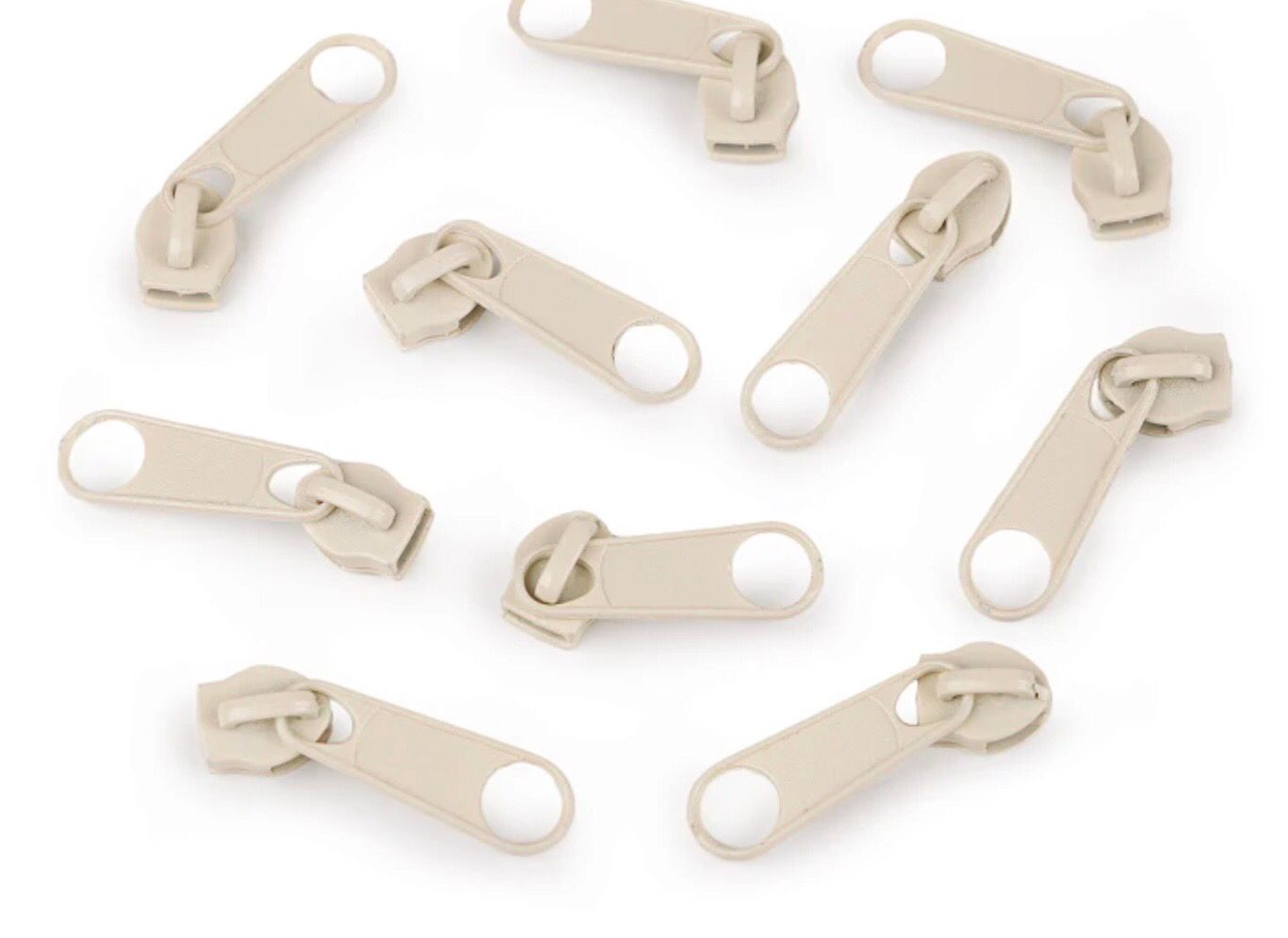 Sliders for Nylon 5mm Zip- Cream