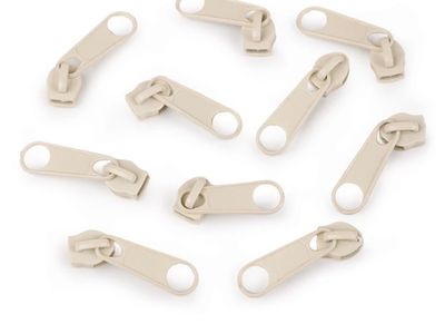 Sliders for Nylon 5mm Zip- Cream Sliders for Nylon 5mm Zip- Cream