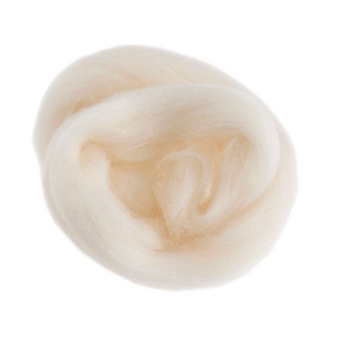 Natural Wool Roving- White Natural Wool Roving- White