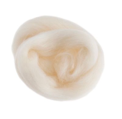 Natural Wool Roving- White Natural Wool Roving- White