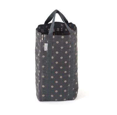 Knitting Bag with Pin Storage: Reversible: Charcoal Spot Knitting Bag with Pin Storage: Reversible: Charcoal Spot