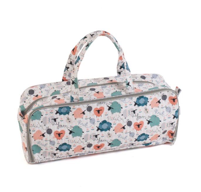 Knitting Bag with Knitting Needle Storage- Knit Happens