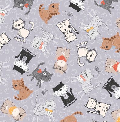 Purrfect Cats- Whisker Tails- Grey
