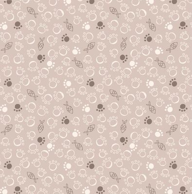 Purrfect Cats- Paw Print- Beige