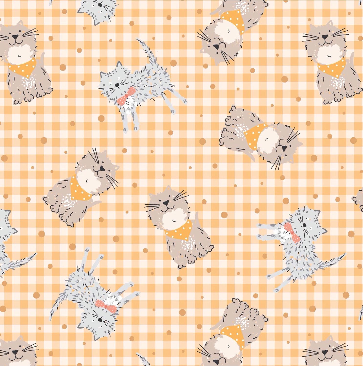 Purrfect Cats- Gingham Charm Purrfect Cats- Gingham Charm