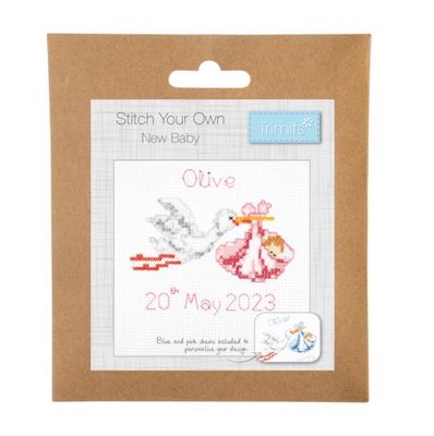 Counted Cross Stitch Kit: Mini: New Baby Counted Cross Stitch Kit: Mini: New Baby