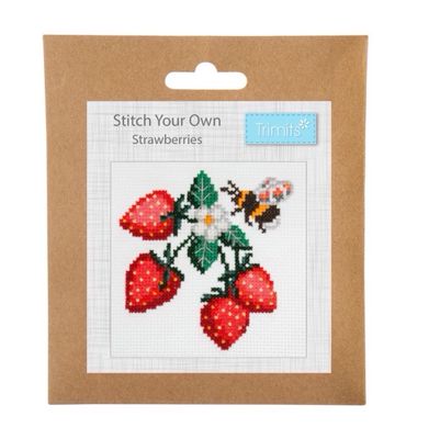 Counted Cross Stitch Kit: Mini: Strawberries Counted Cross Stitch Kit: Mini: Strawberries