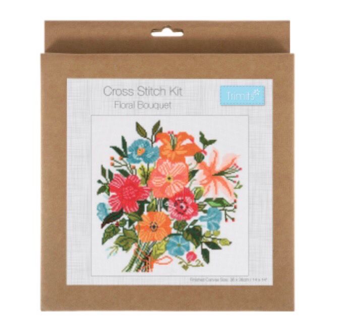 Counted Cross Stitch Kit: Large: Floral Bouquet Counted Cross Stitch Kit: Large: Floral Bouquet