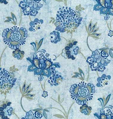 Cotton Poplin- Blue Flowers