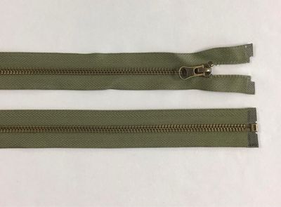 80cm Metal Zip- Khaki