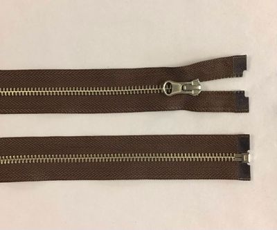 65cm Metal Zip- Brown