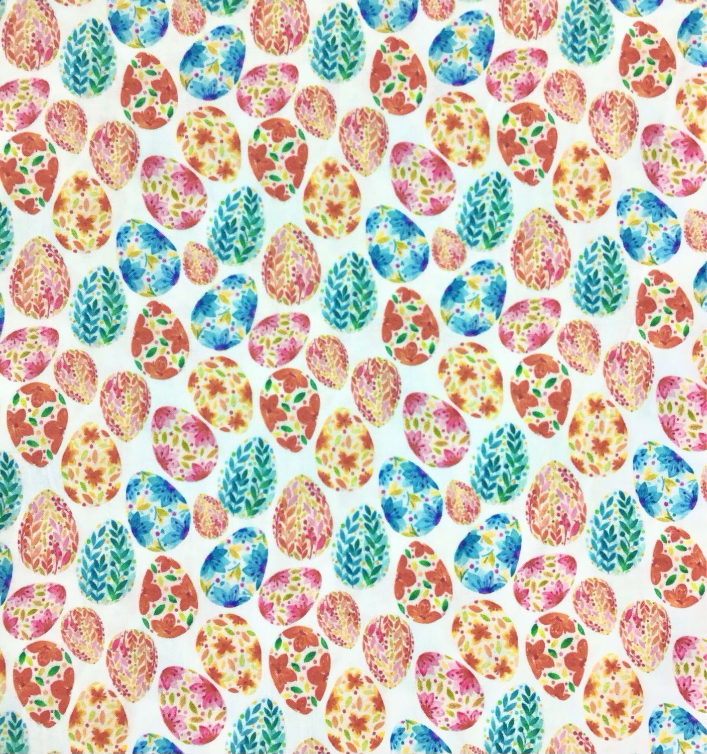 Easter Eggs On White- Multicolour Easter Eggs On White- Multicolour